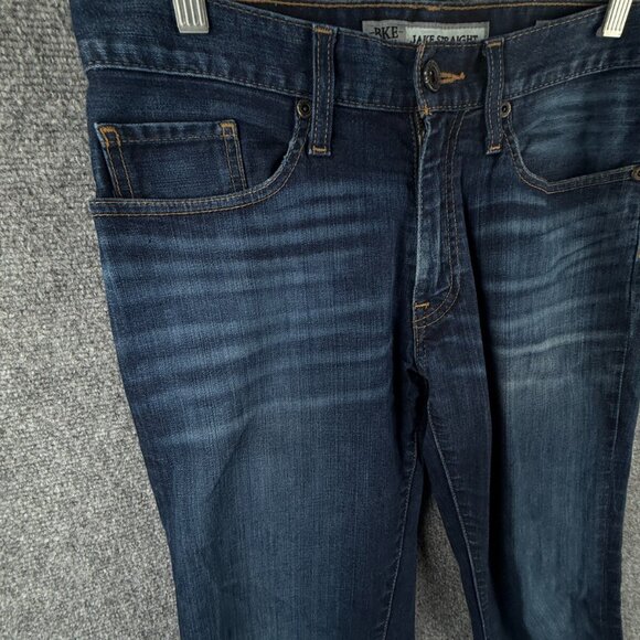 BKE Buckle Jake Straight Denim Jeans Size 31XL Stretch Urban Dark Wash ACT 32x32 - Picture 2 of 16